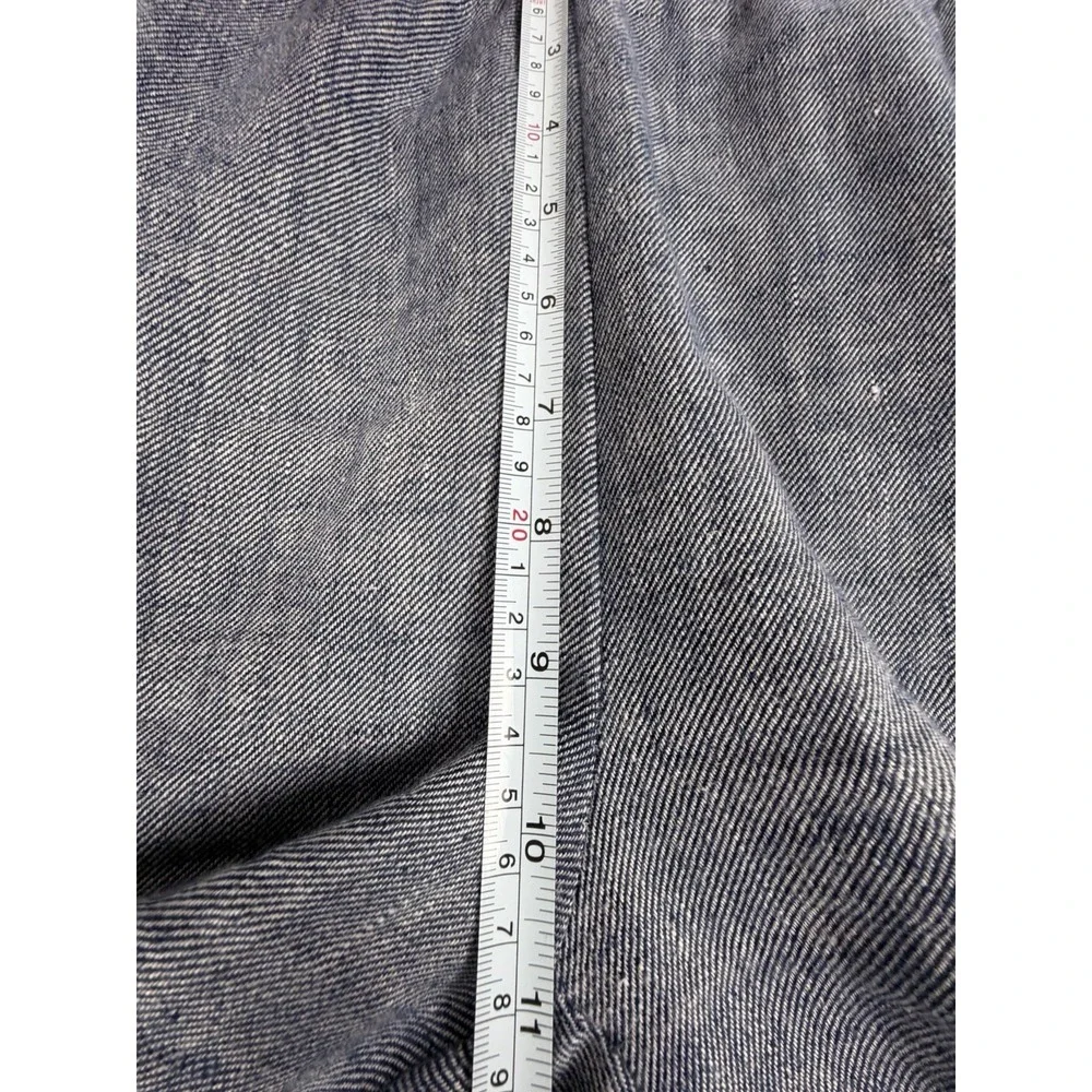 Lands' End Womens Size 4 Blue Linen Blend Wide Leg Pull On Pants Mid Rise - Picture 6 of 8
